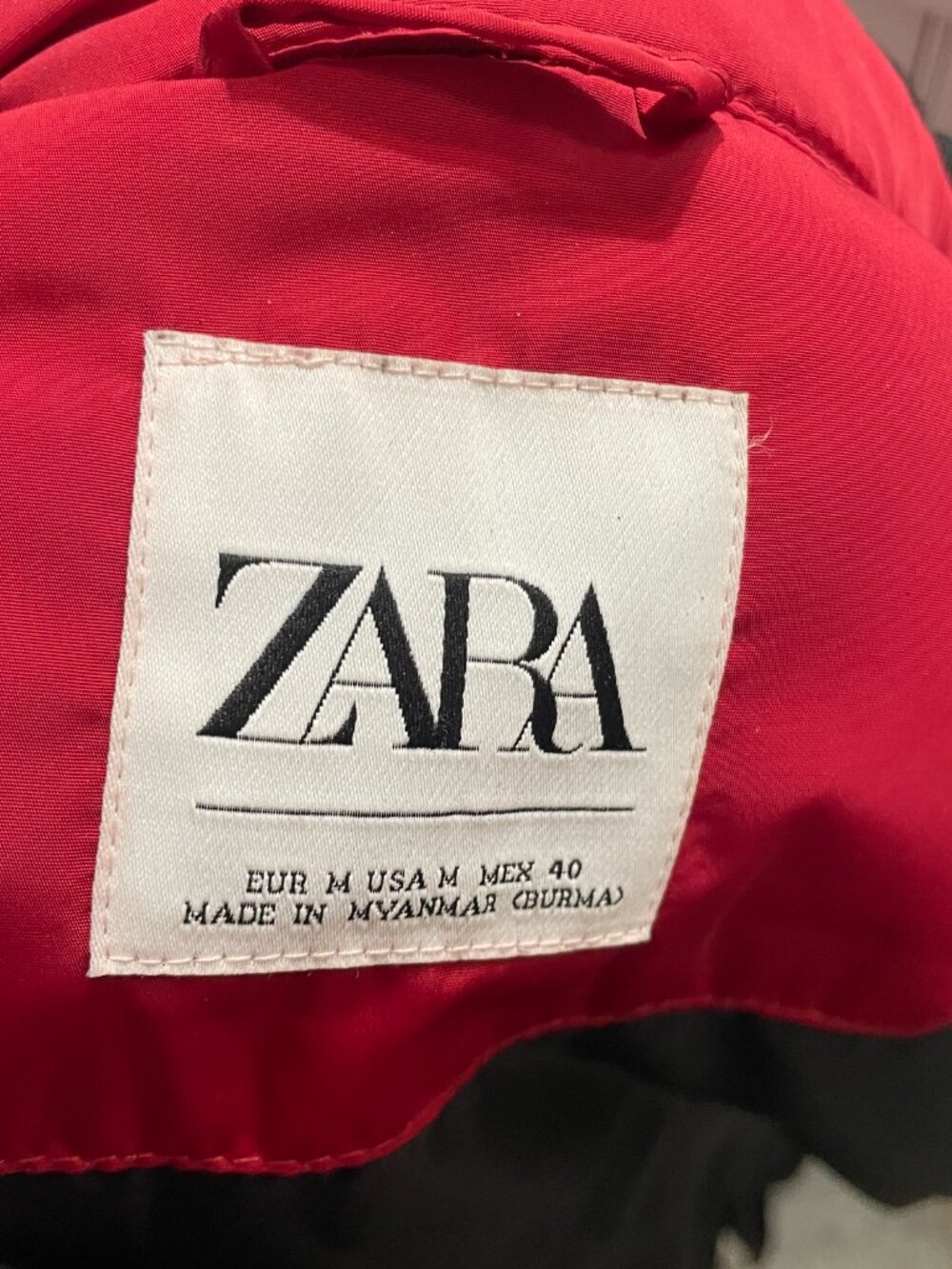 Zara Diamond Quilted Full Zip Vest Red Pockets 6518 452 800 Womens M - Picture 5 of 6